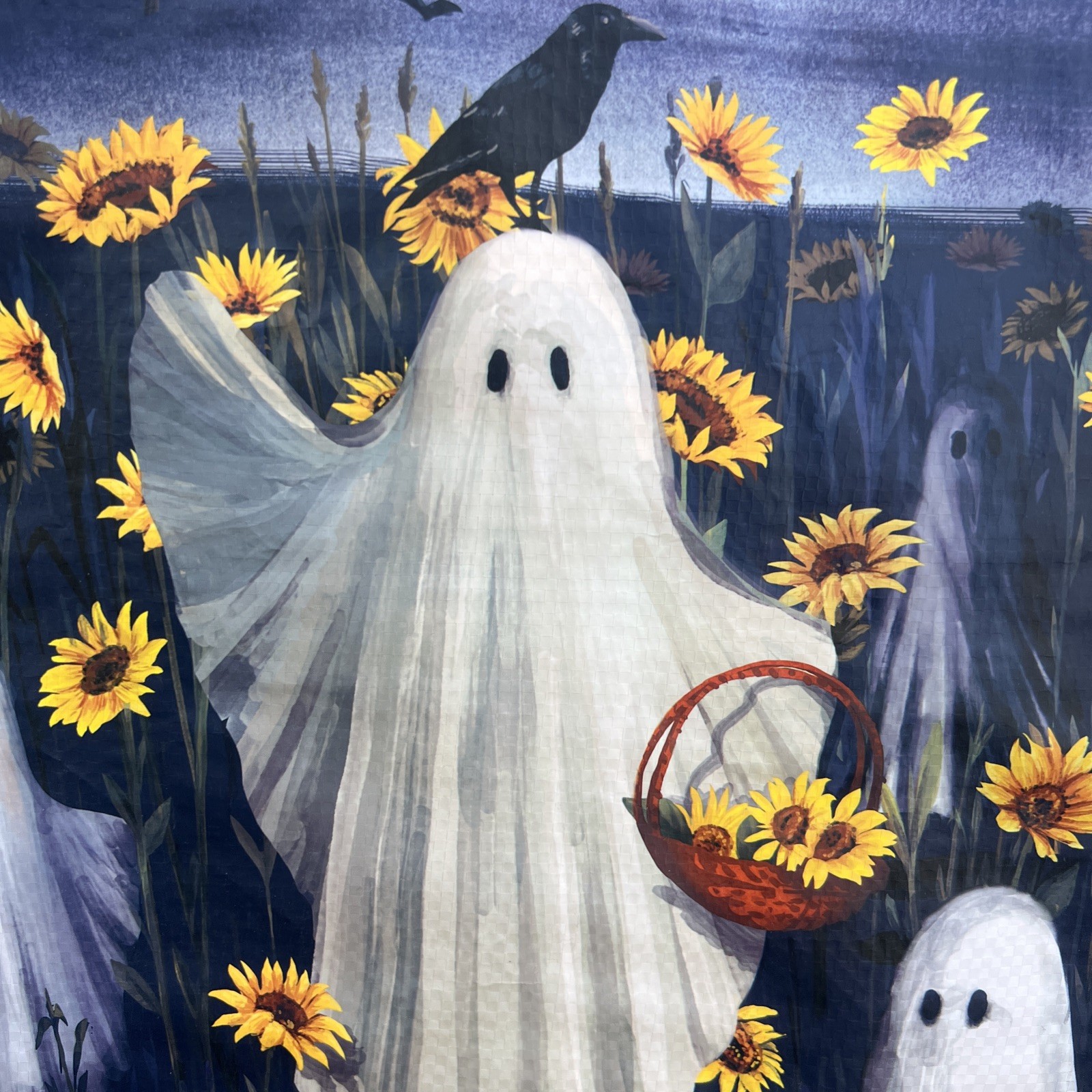 Halloween Ghosts 👻Baskets Sunflowers 🐦‍⬛ CROWS Bats Shopping Bag New🌼TJX🌼