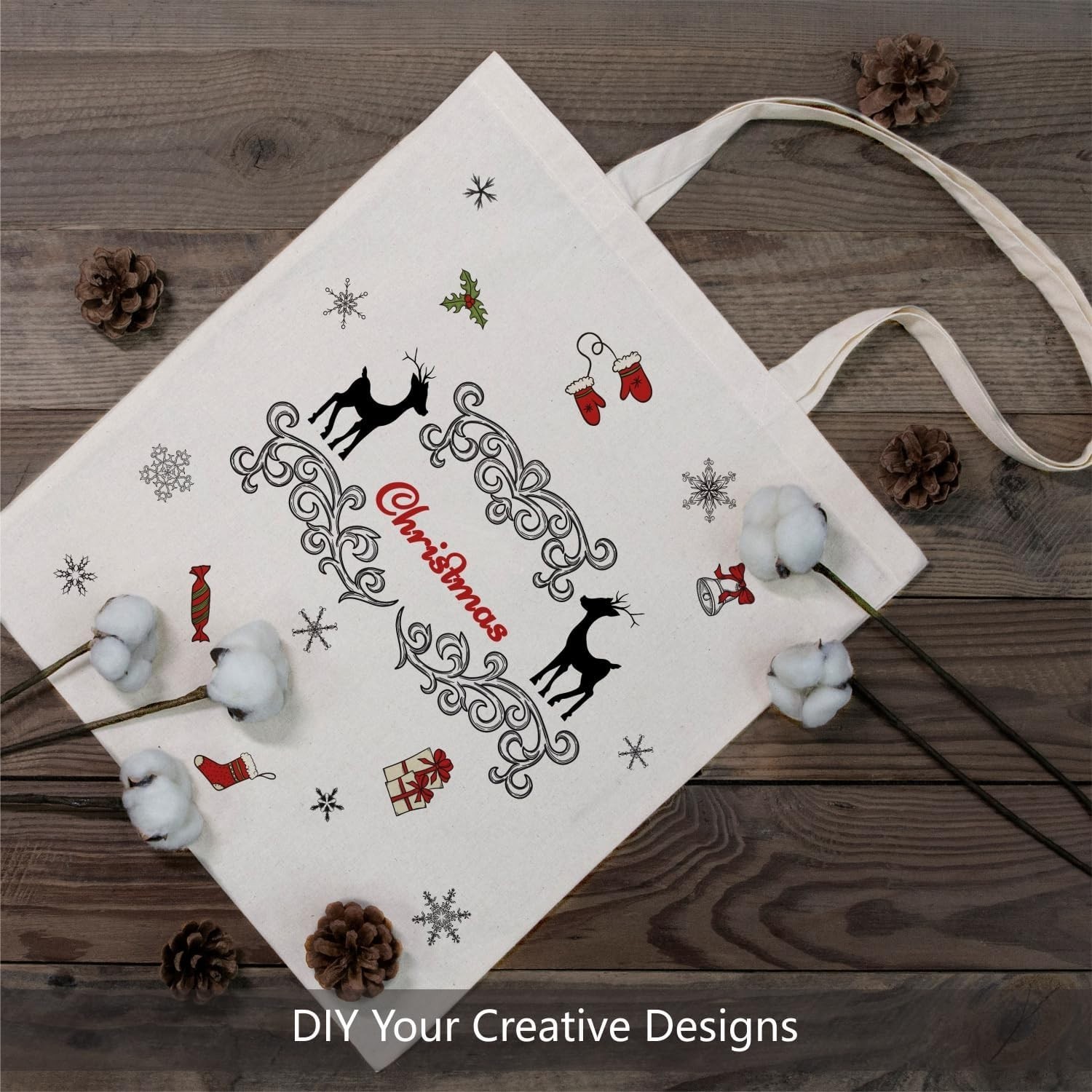 5 | 12 | 24 | 48 | 192 Pack Economical Cotton Tote Bags, Lightweight Medium R…