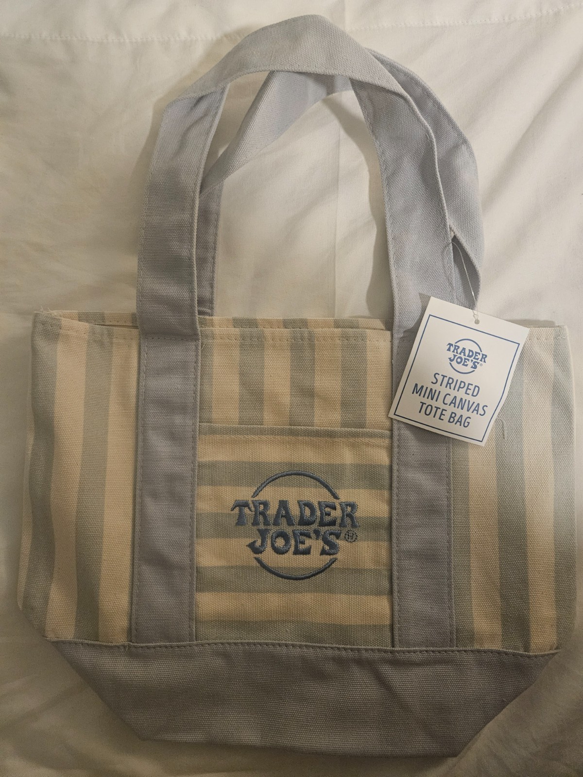 Trader Joe’s Mini Canvas Tote Bag (all colors: pink, blue, green and beige/tan)