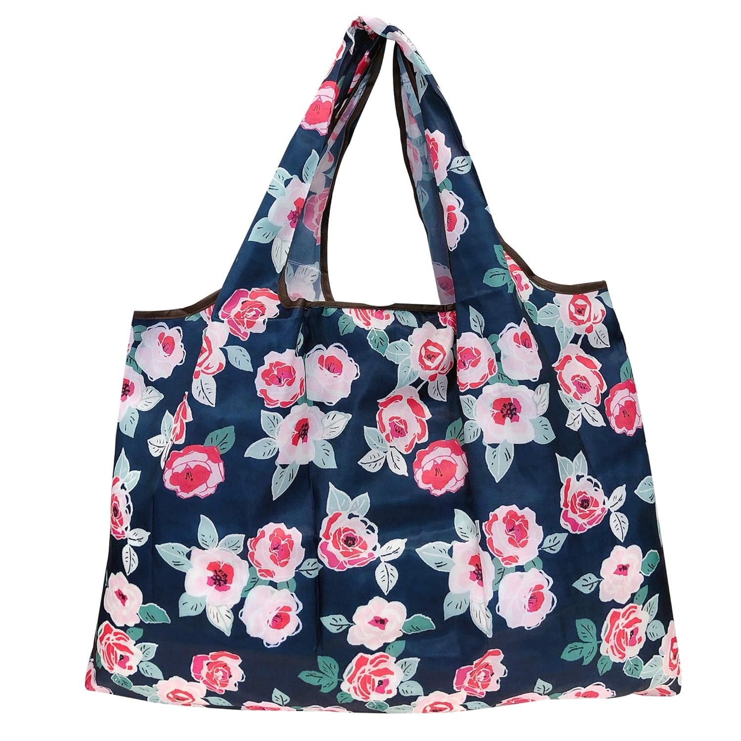 Wrapables Eco-Friendly Large Nylon Reusable Shopping Bags (Set of 3), Rose Garde