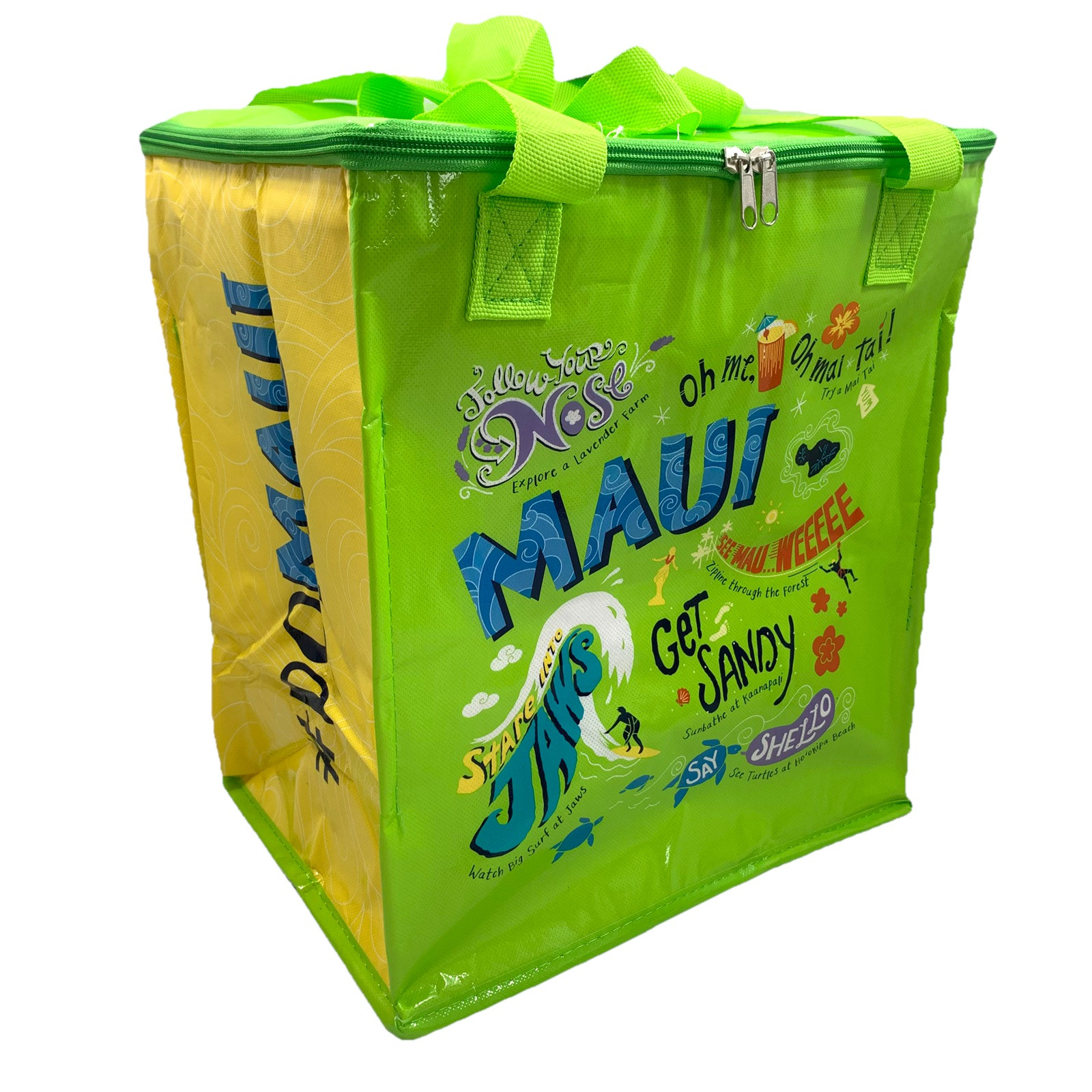 Hawaii Foodland Insulated Reusable Grocery Tote Bag, Maui Island 13”x12”x8.5”