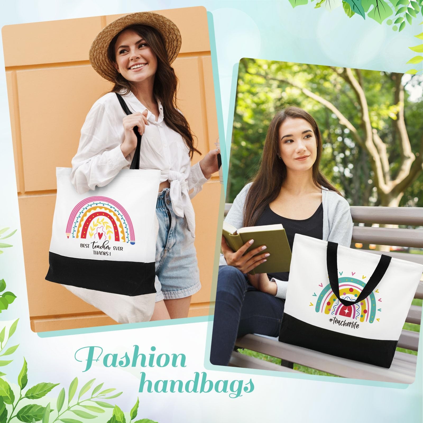 12 Pcs Teacher Tote Bags Gifts Bulk for End of Year Graduation Retirement Gif…