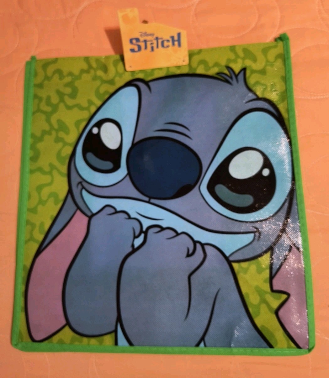 Disney STITCH Blue 2-Sided Medium Shopping Bag/Tote With Handle 🆕🆓 Shipping!