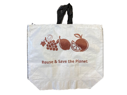 Reusable BOPP Tote Bags Manual Stitched Simple Print (Pack of 100 pcs) Large