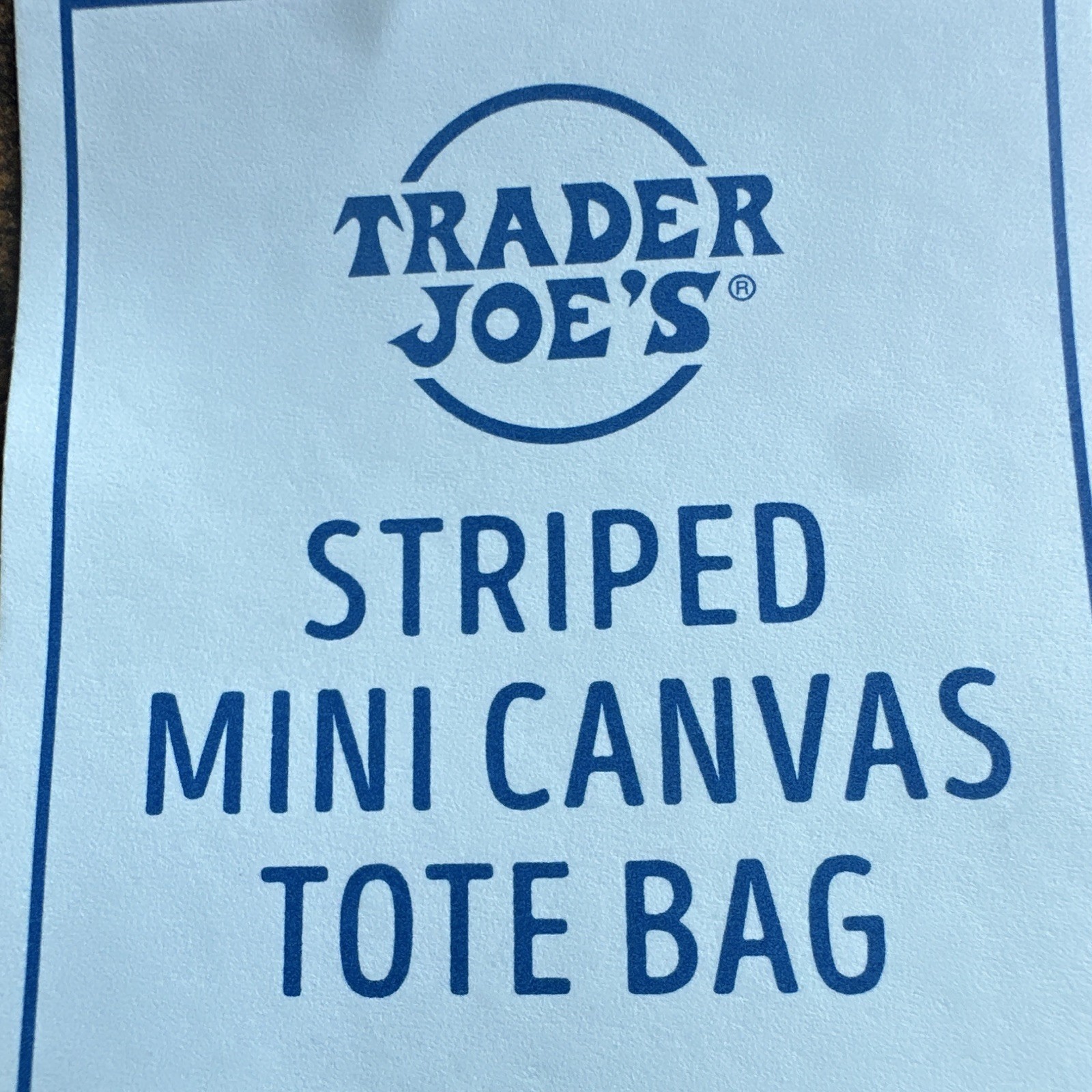 Trader Joe’s Mini Striped Canvas Tote Bag Reusable Pink & White