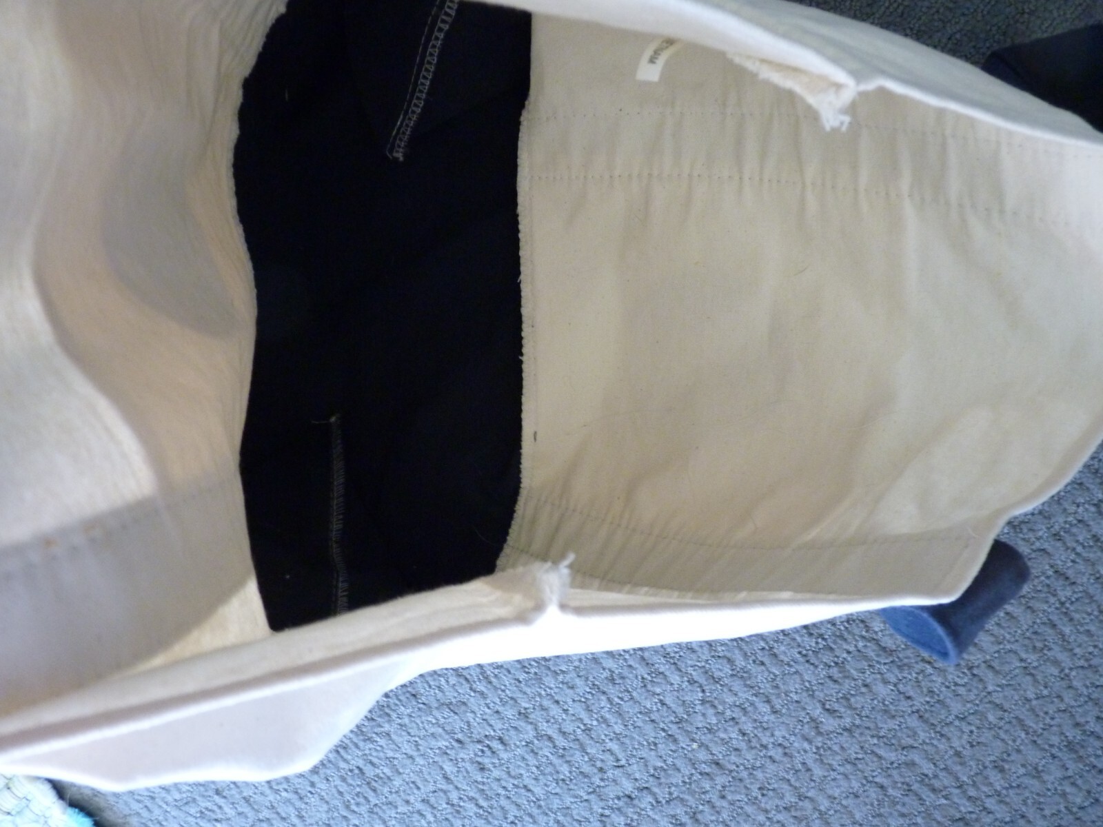 Trader Joe’s Reusable Canvas Eco Tote Bag Blue White Red Logo