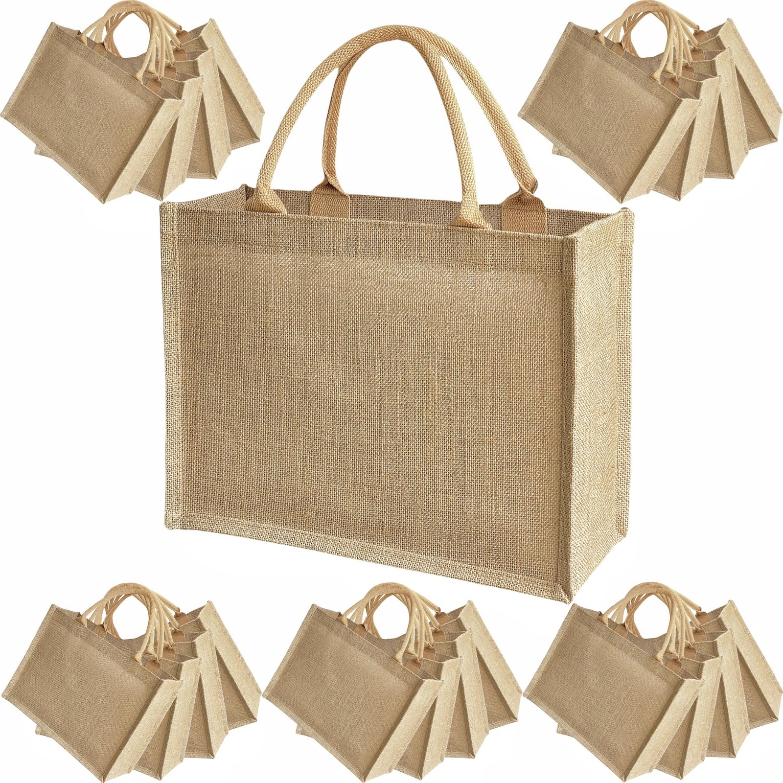 20 PCS burlap tote bags jute bridesmaid gift burlap gift bags with handles le…