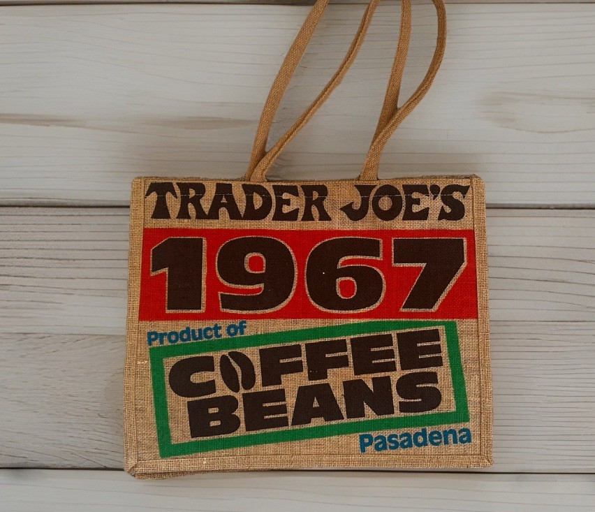 Trader Joe’s 1967 Coffee Beans Jute Tote Bag, Reusable NWT