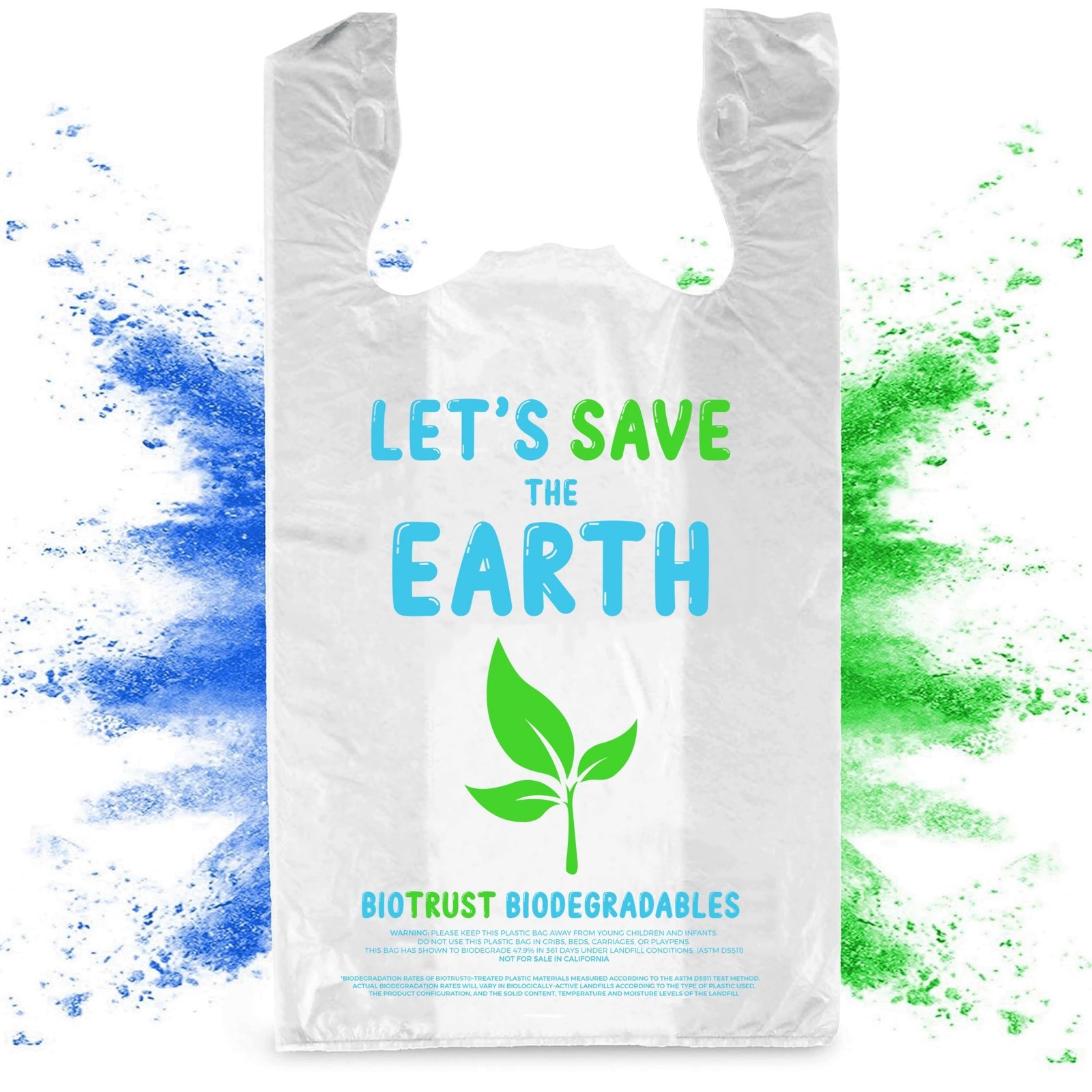 Biorift 500ct Large T-Shirt Bags | Durable Grocery Shopping Bags | Made in USA