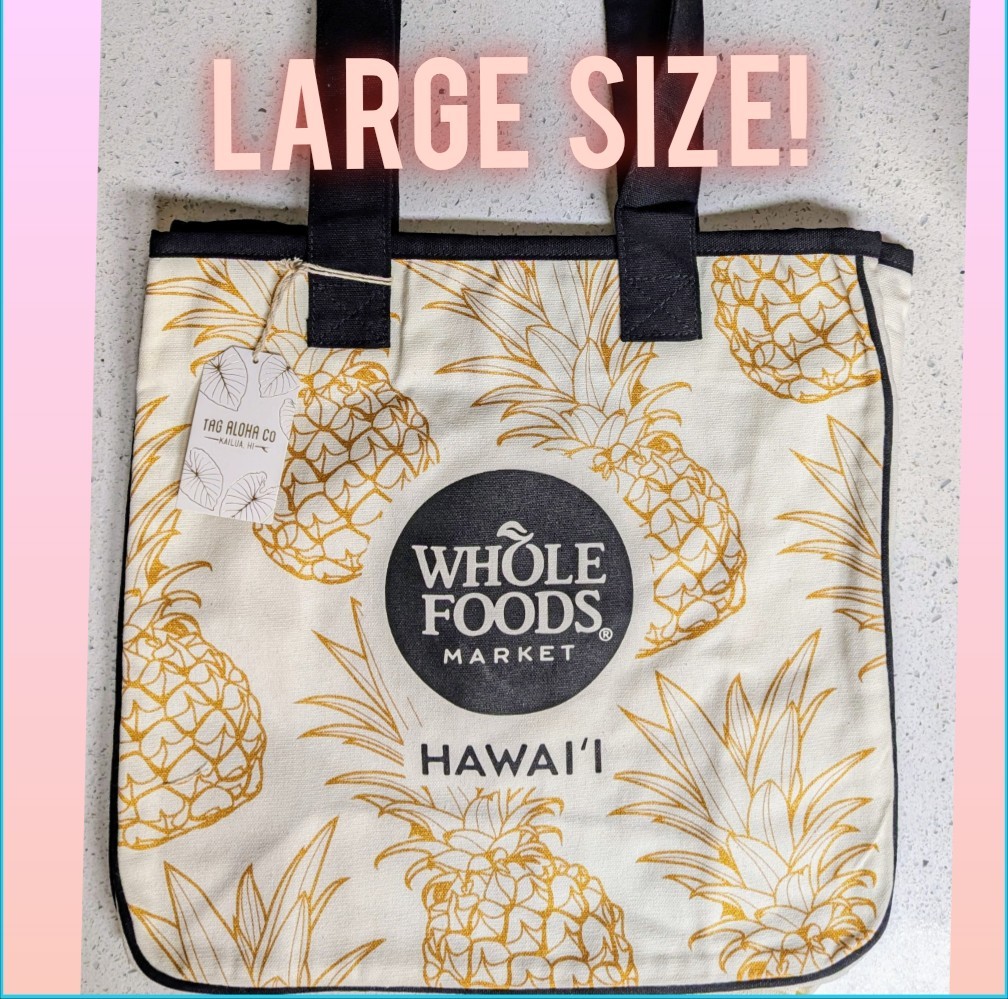 Whole Foods Large Golden Pineapple Rope Tote Bag Hawaii Exclusive