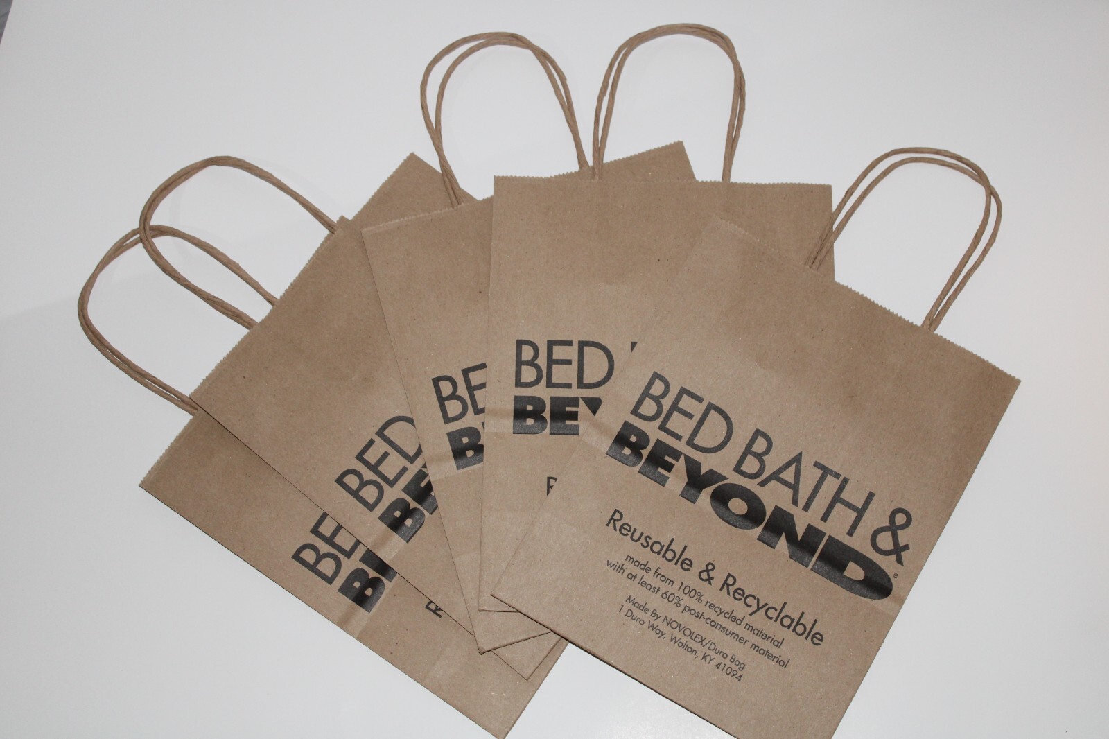 5 NEW! BED BATH & BEYOND/buy buy BABY Small Reusable Brown Paper SHOPPING BAG