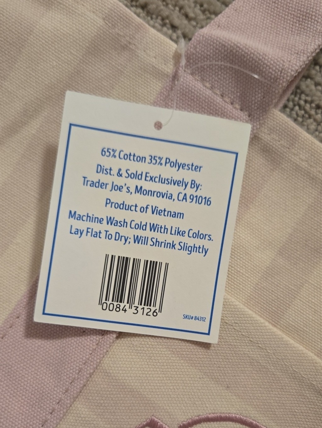 NWT Viral Trader Joe’s Pastel Striped Mini Canvas Tote Bags-Set Of 4