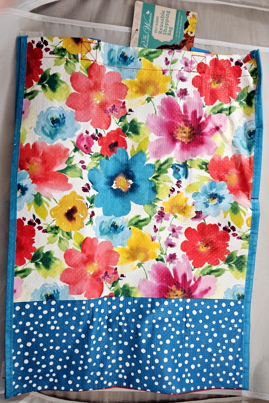 The Pioneer Woman Breezy Blossoms Flowers Floral Reusable Shopping Bag