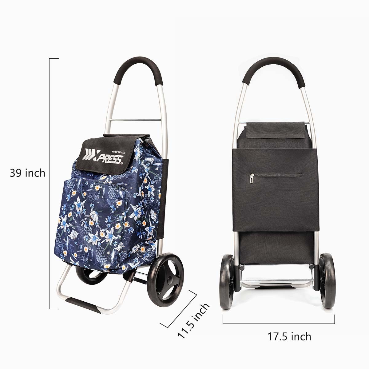 Grocery Shopping Trolley Portable Household Folding Shopping Cart with Wheels