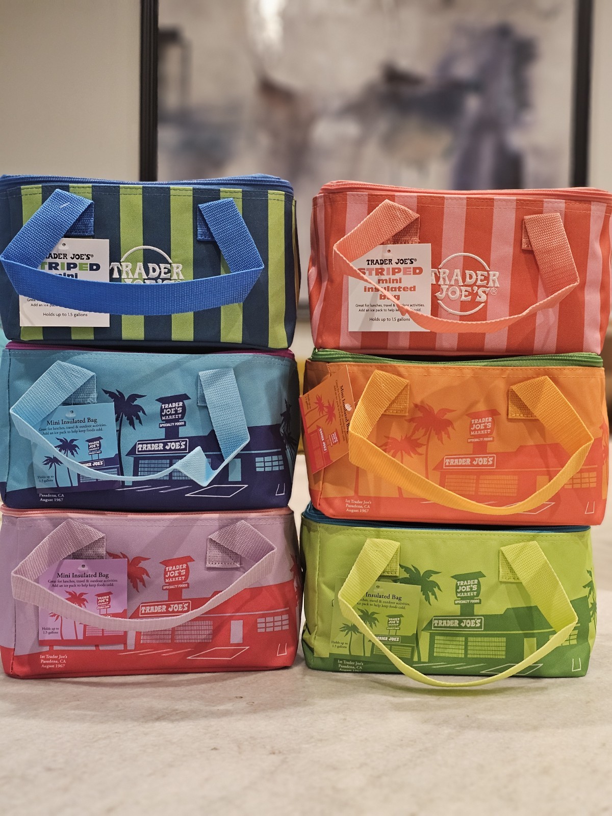 Trader Joe’s Mini Insulated Bag 2026 Summer Fun Full Set Of 6 NEW AUTHENTIC