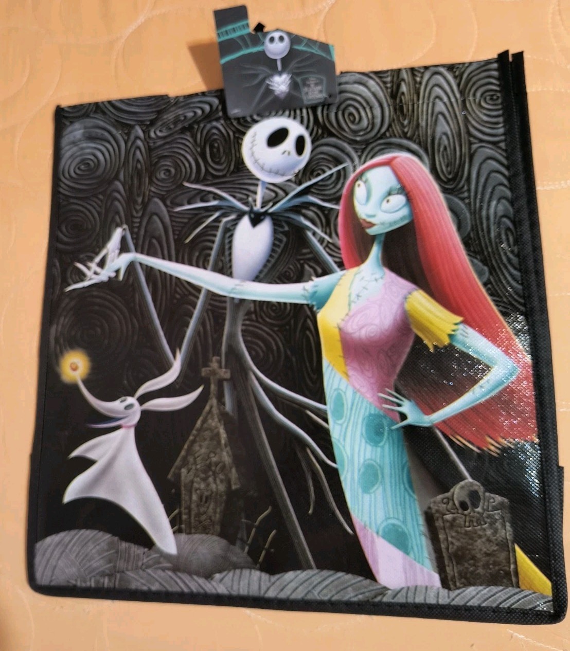 Jack Skellington, Sally, Zero Black Shopping/Gift Tote Bag with Handles NEW!
