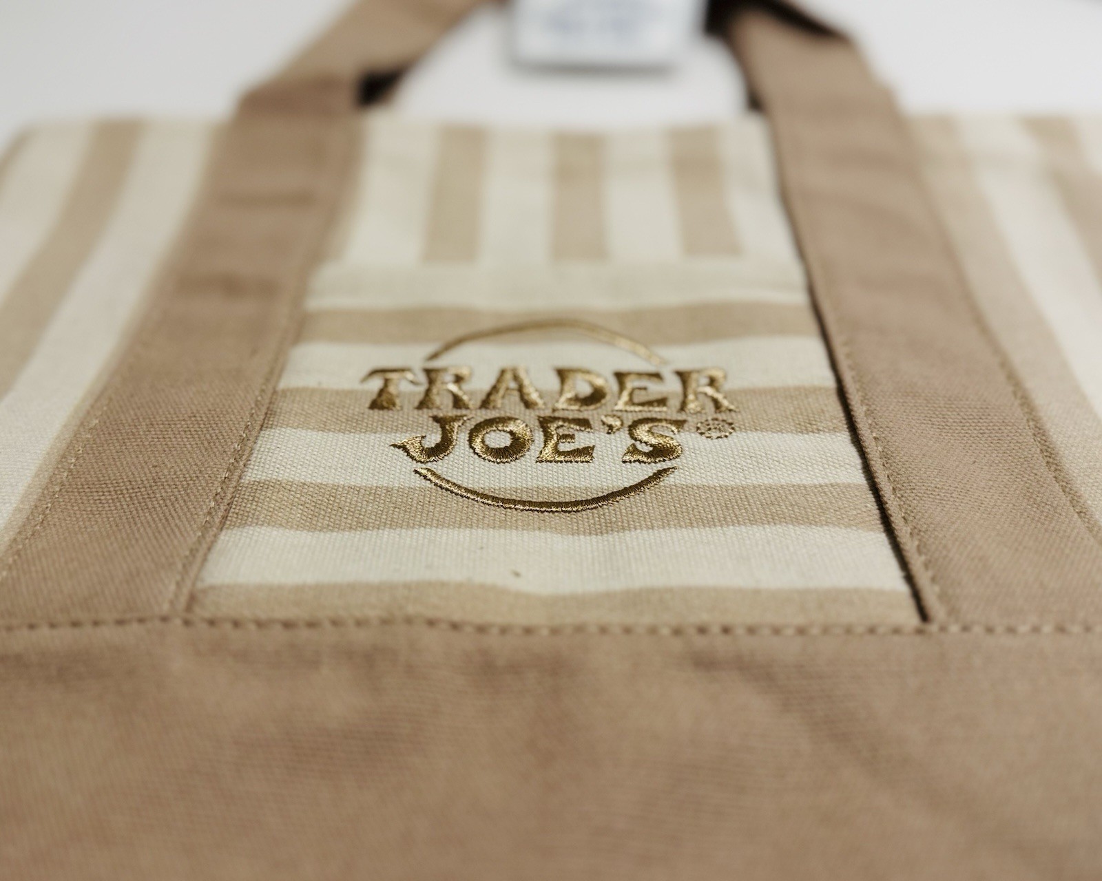 Authentic Trader Joe’s Mini Tote Bag Stripe Canvas Limited Edition Summer 2026