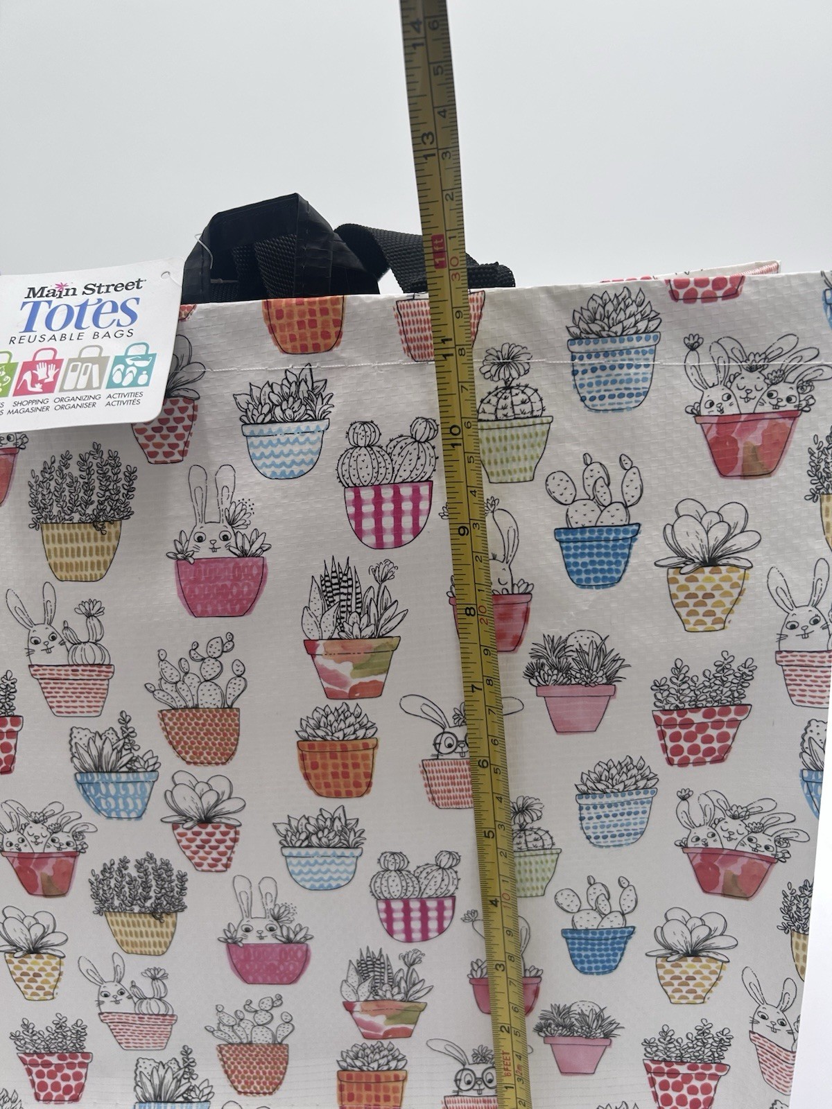 Easter Spring Bunny Rabbits Basket Flowers Gift Reusable MainStreet Tote Bag New