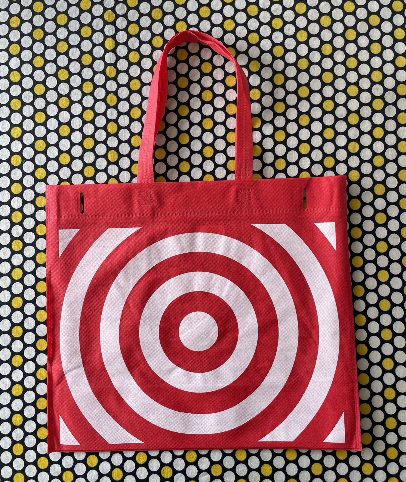 Target Red & White Lightweight Reusable Fabric Shopping Tote Bag (15″ X 17”)