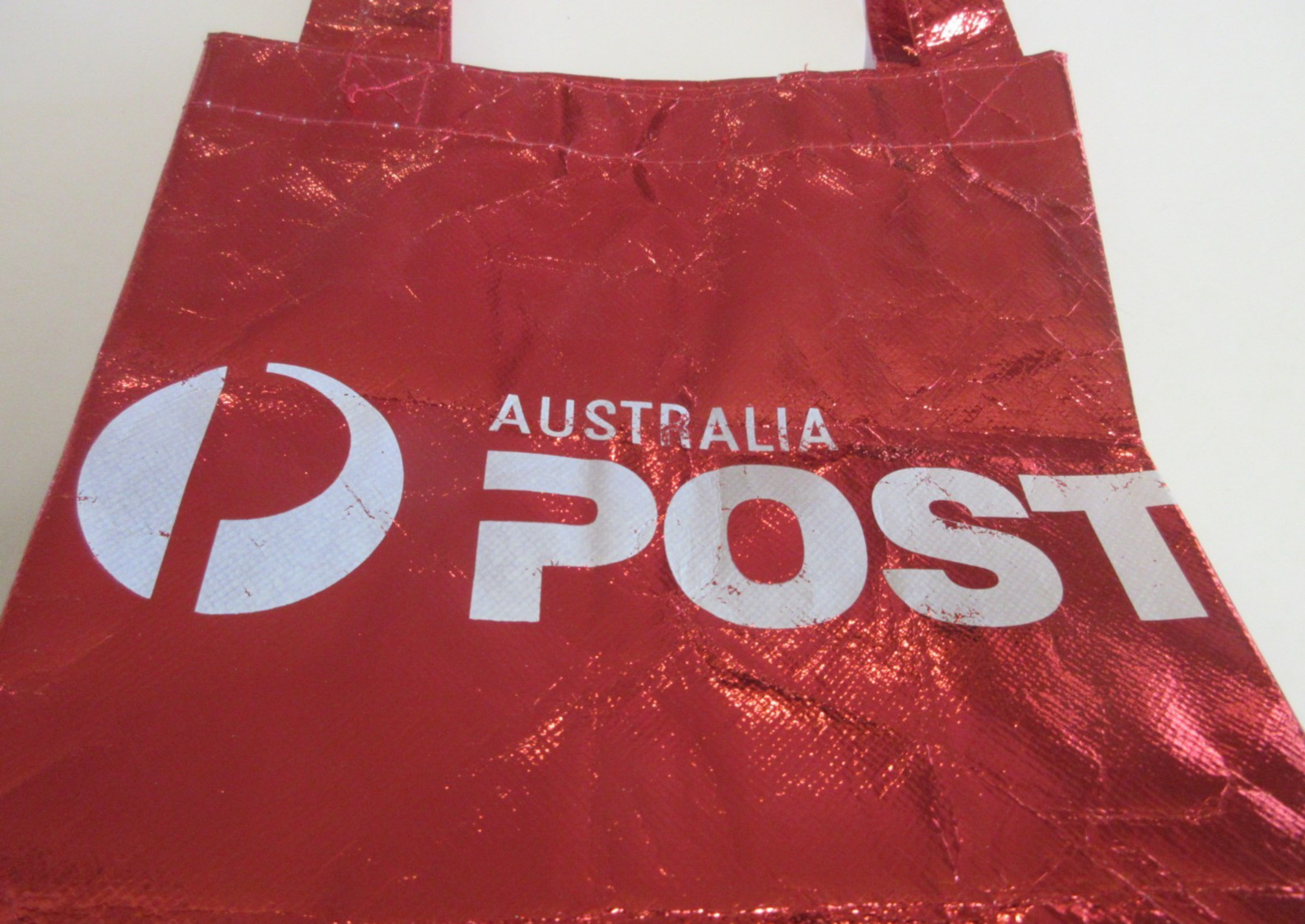 Australia Post – Small Carry Bag – Shiny – Red and White – Branding and Logo