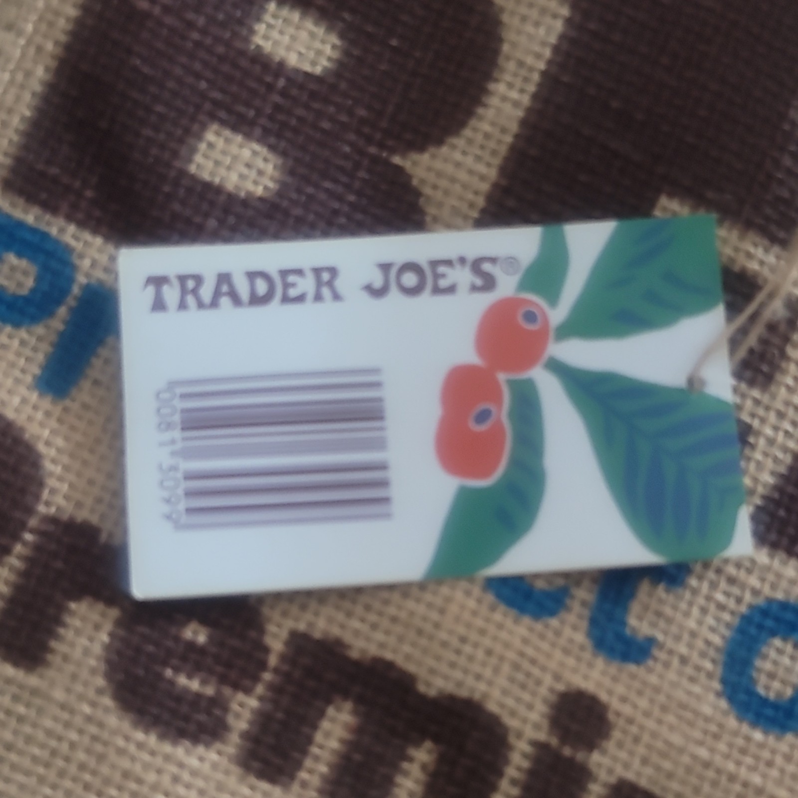 Trader Joe’s 1967 Pasadena Coffee Beans Large Reusable Jute Bag 9 Gallon