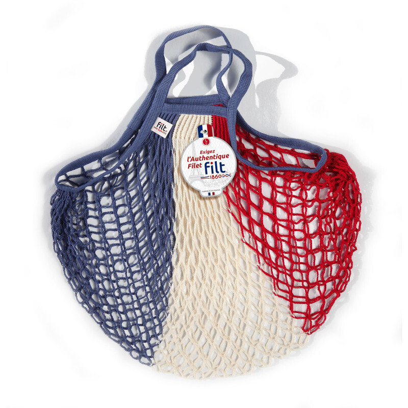 Filt French Market Net Bag – Red White Blue Color- MEDIUM w/SHORT HANDLES