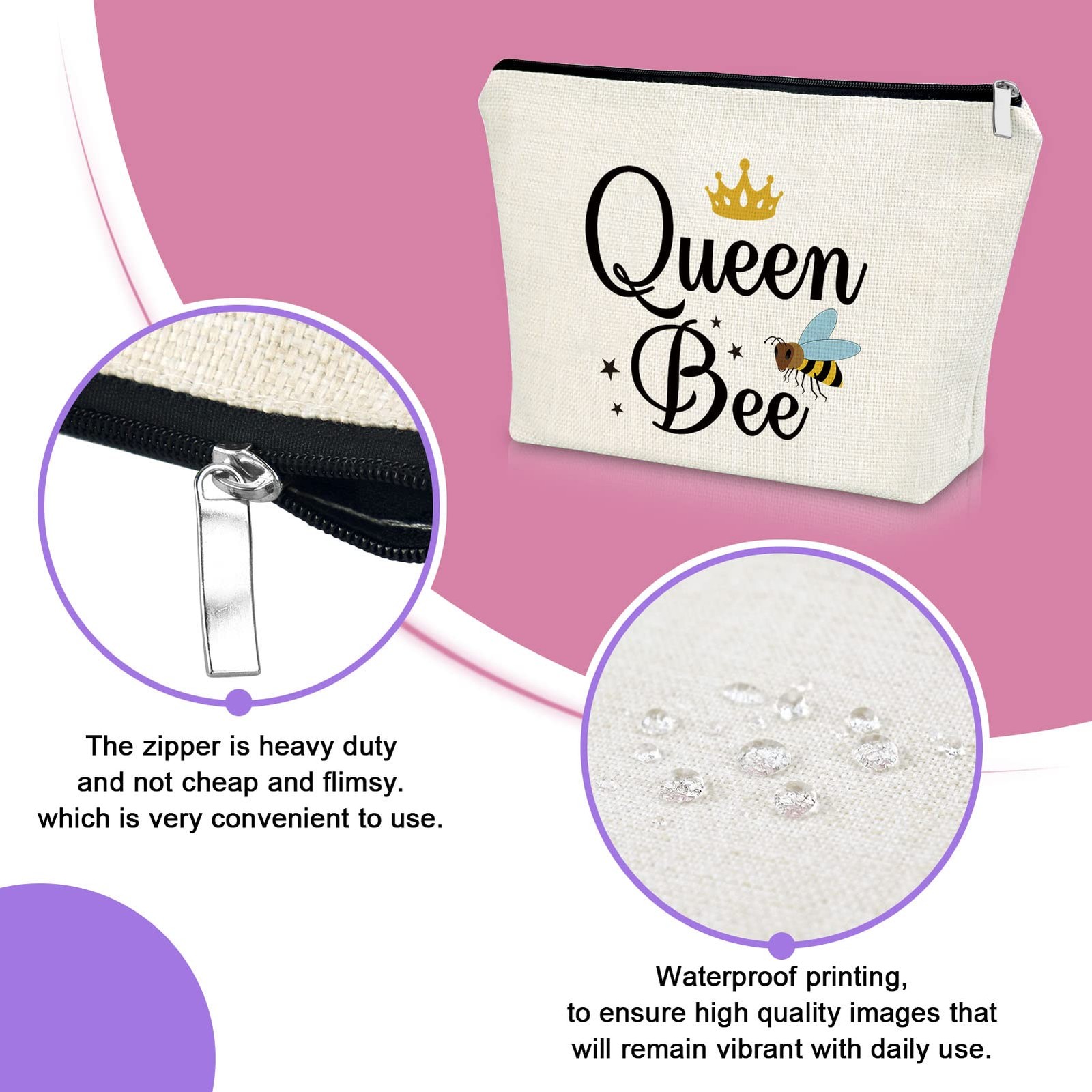Sazuwu Bee Themed Gifts for Women Makeup Bag Lover Queen