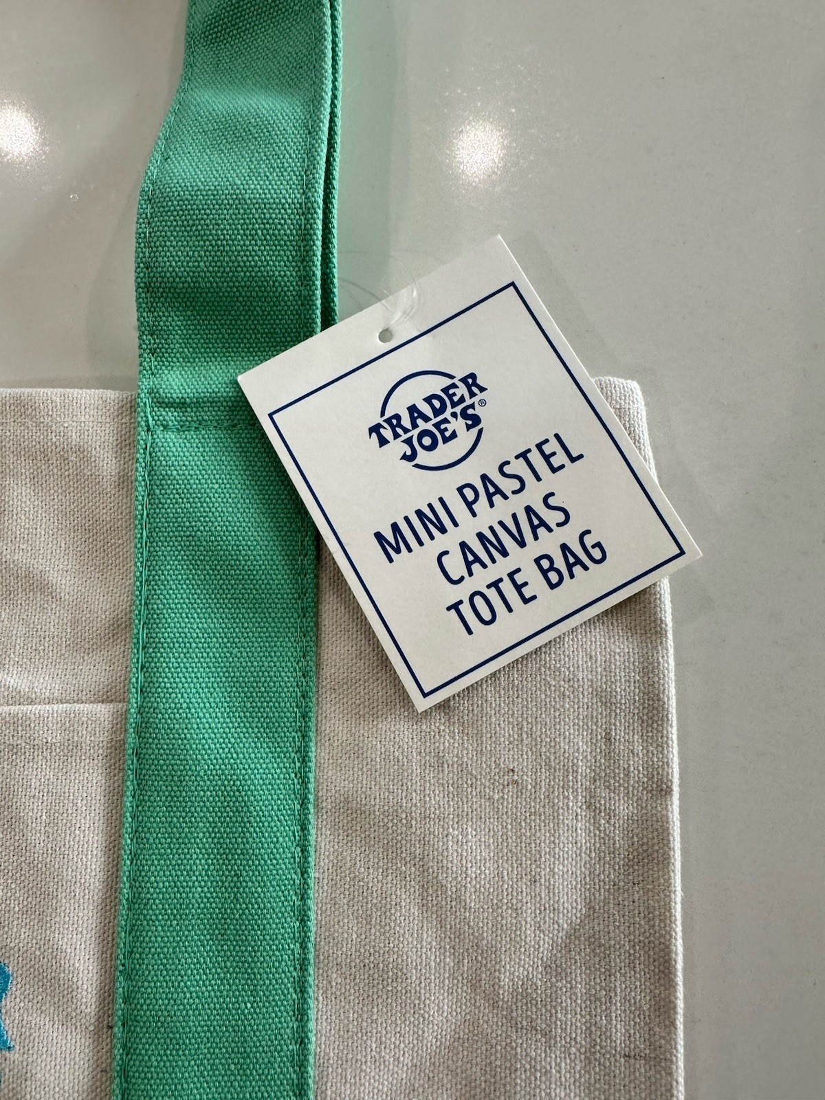 Trader Joe’s Mini Pastel Green Canvas Tote Bag Limited 2025 Edition Brand New