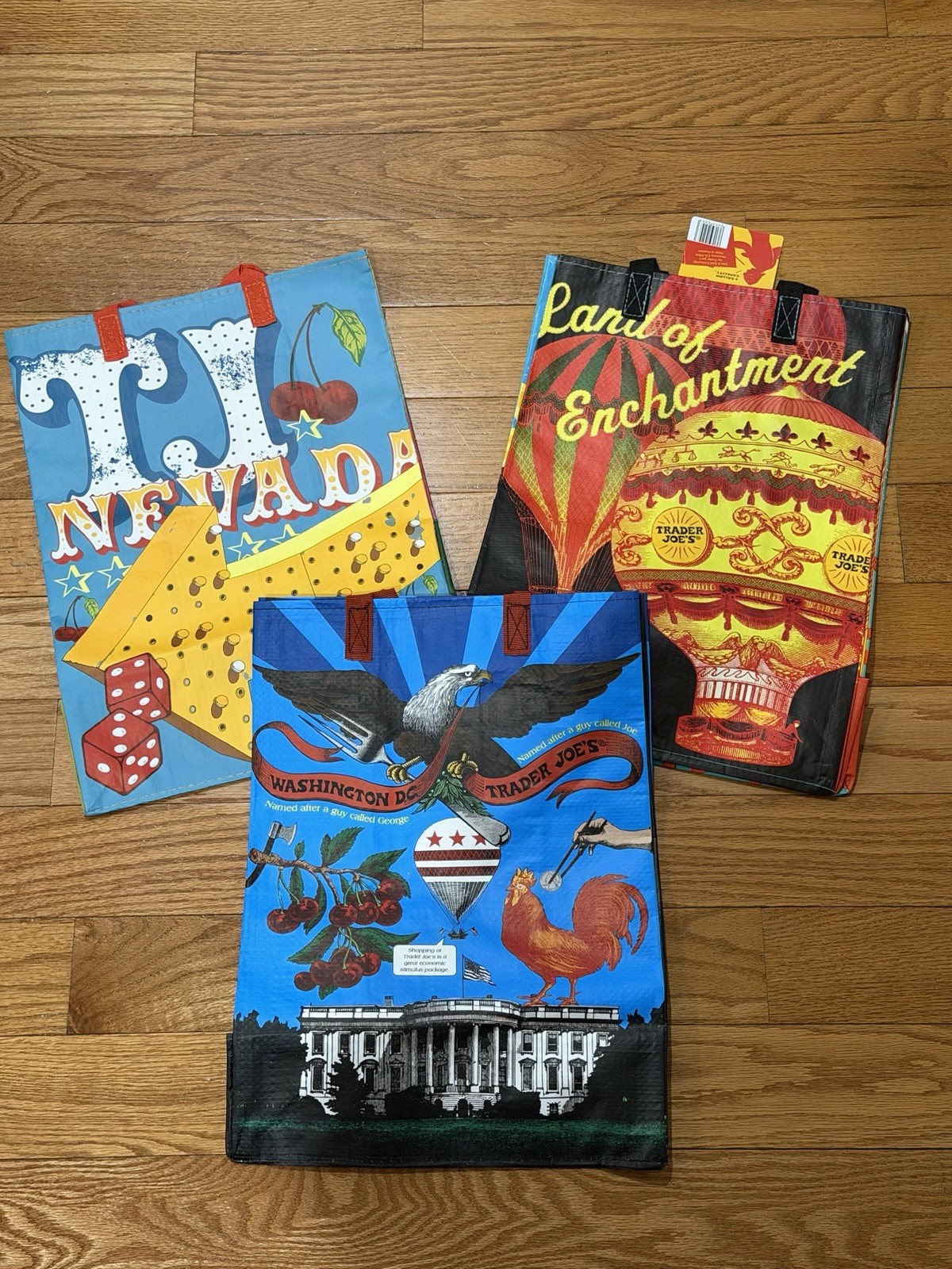 Trader Joe’s WASHINGTON DC/NEVADA/NEW MEXICO – Reusable Shopping 3 Tote Bags