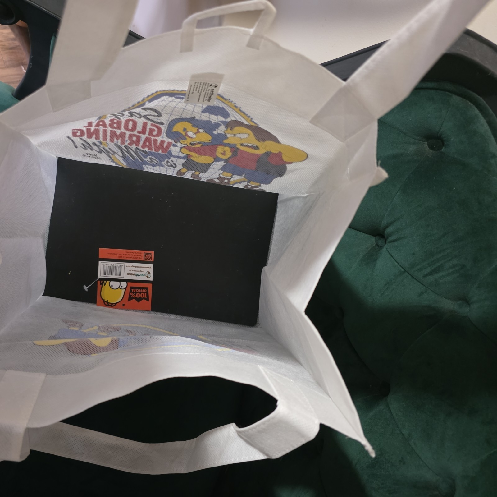 The Simpsons “Say Global Warming Is A Myth” Tote Bag 2007 With Tags