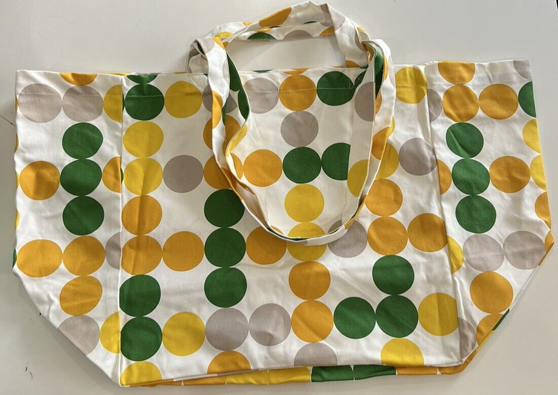 Ikea Broggan Beach Shopping bag, dot pattern multicolor Cotton 16 ¼x11x15 ¼ “