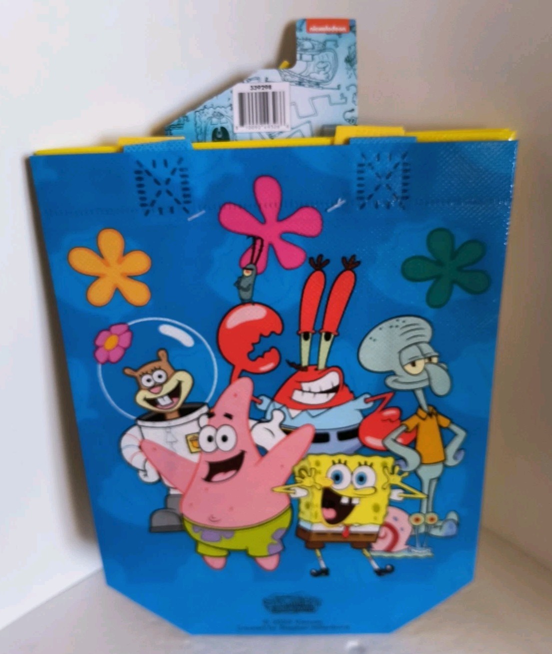 Spongebob Squarepants 2 Pack Mini Reusable Blue Gift Bags with Handles NEW!