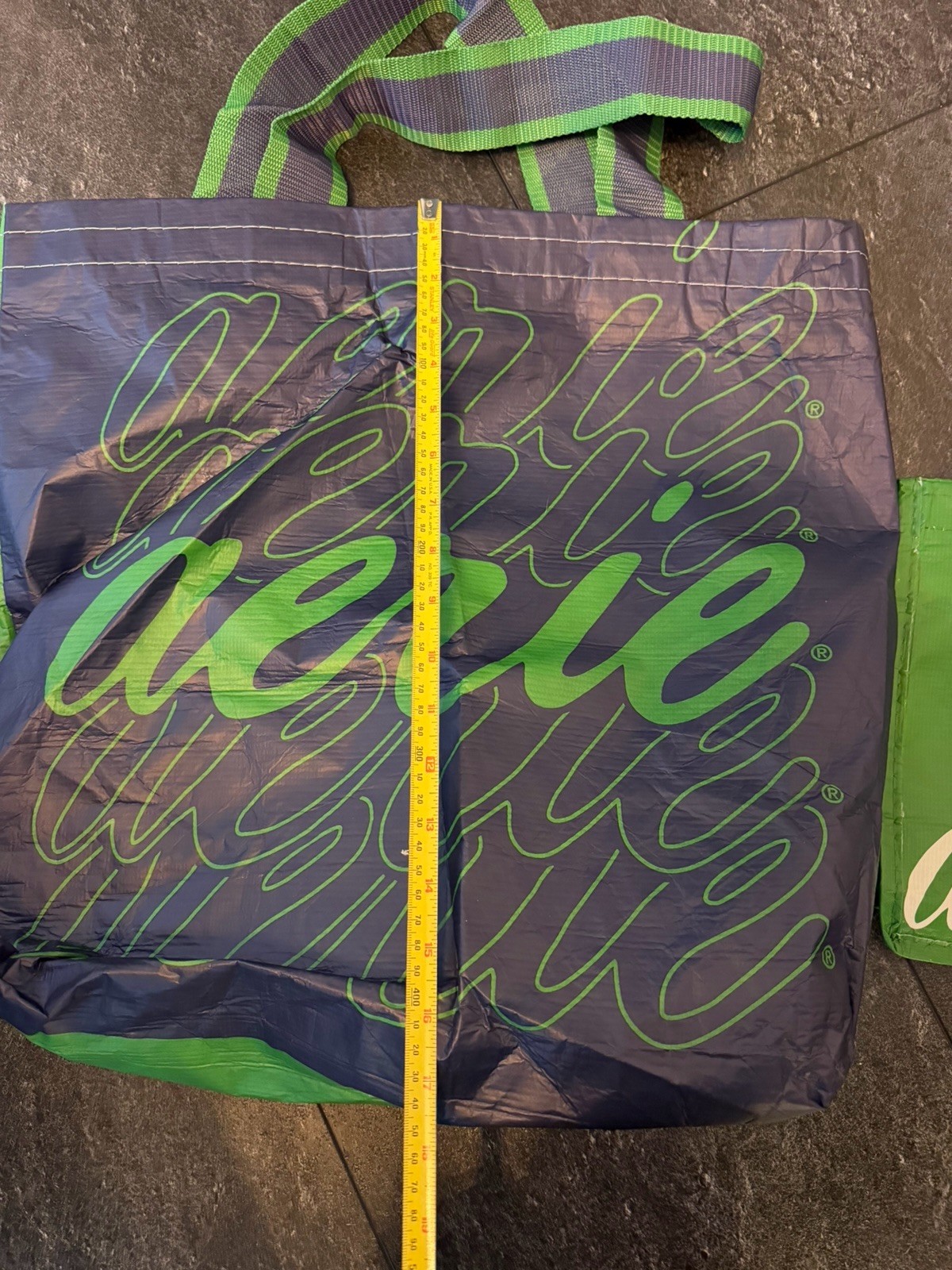 American Eagle Aerie Navy Blue & Green Reusable Tote Shopping Bag Set Of 2