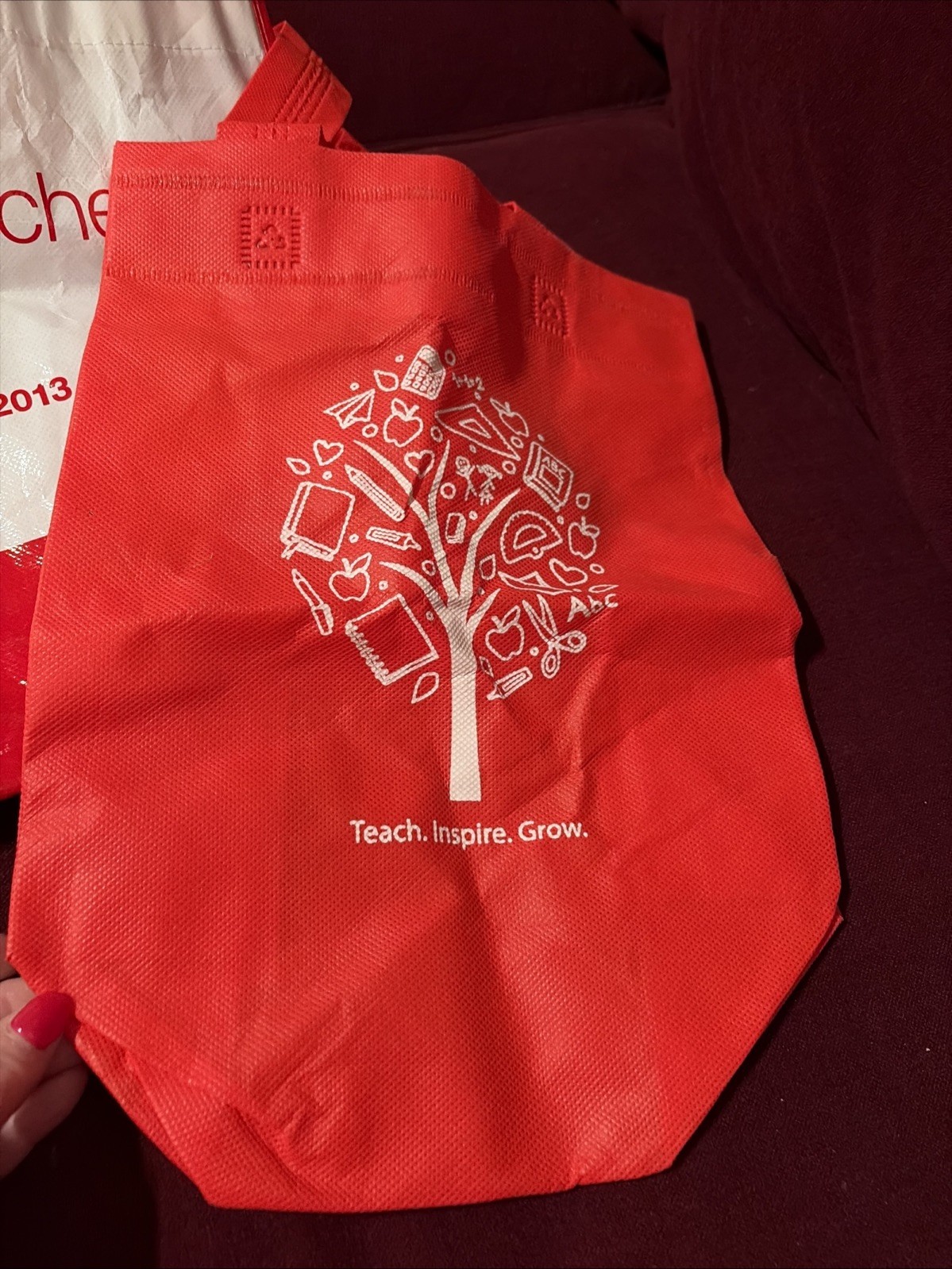 2 Staples Teacher Appreciation Reusable Bags Shopping, Used Only A Few Times