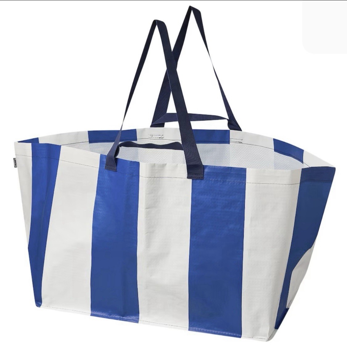 NEW IKEA 2025 SÄCKKÄRRA Blue & White Stripes Medium Shopping Tote Bag