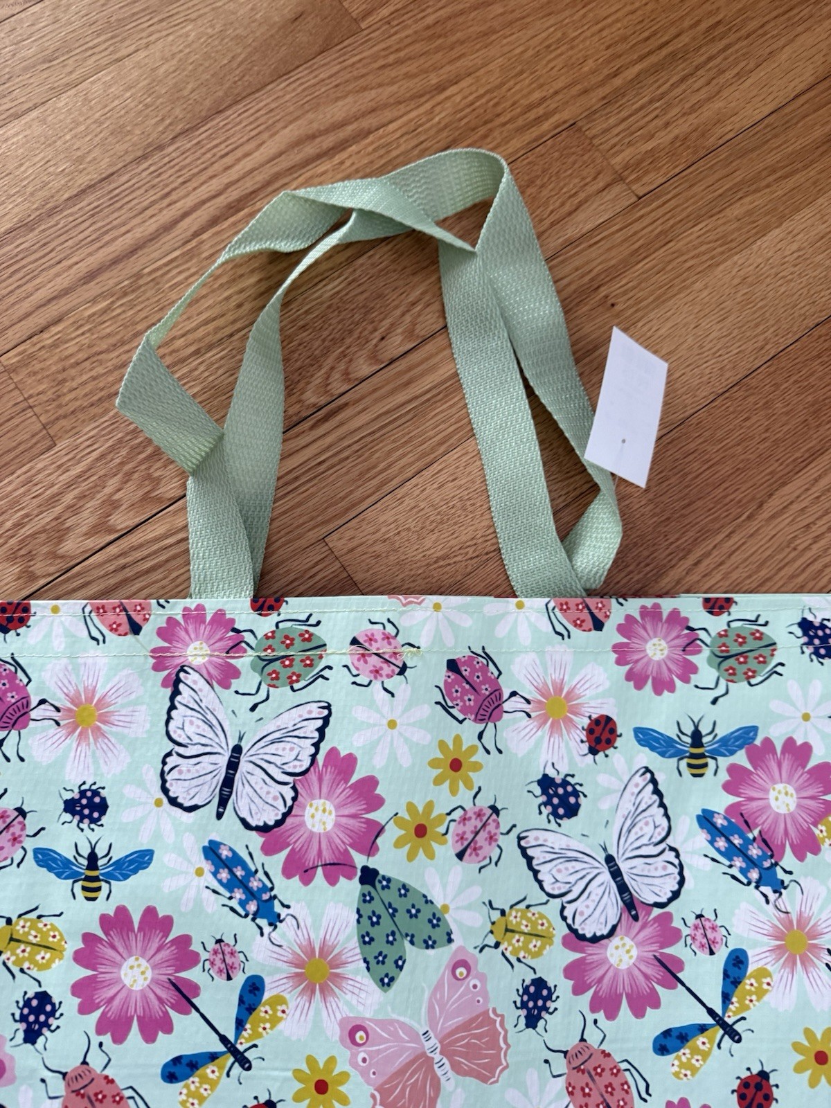 Reusable Home Goods Nwt Eco Friendly XL Ladybugs Butterflies Shopping Tote Bag