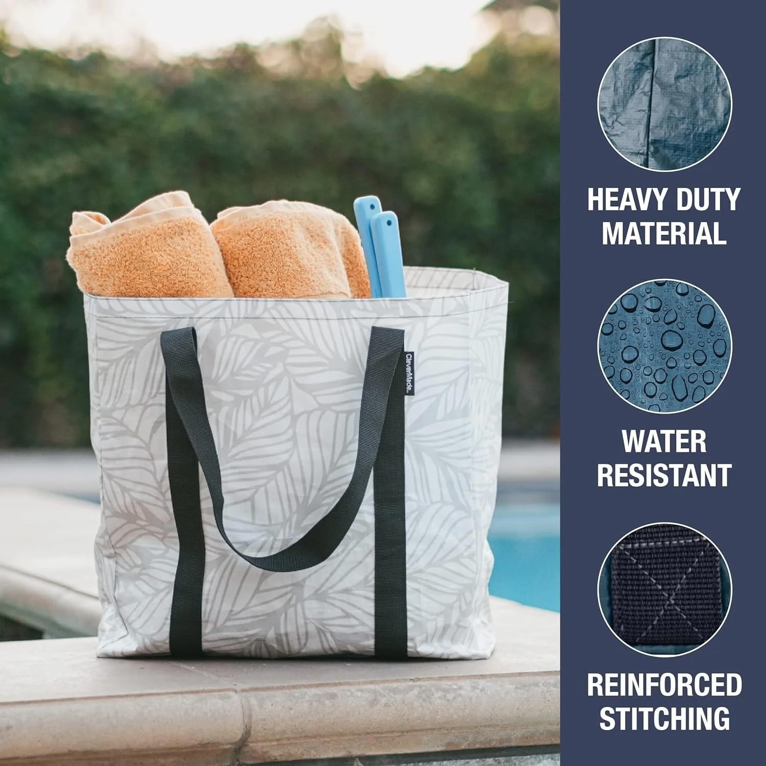 CleverMade Tall Frakta Reusable Grocery Tote 42L Pack of 2 Transparent Co…