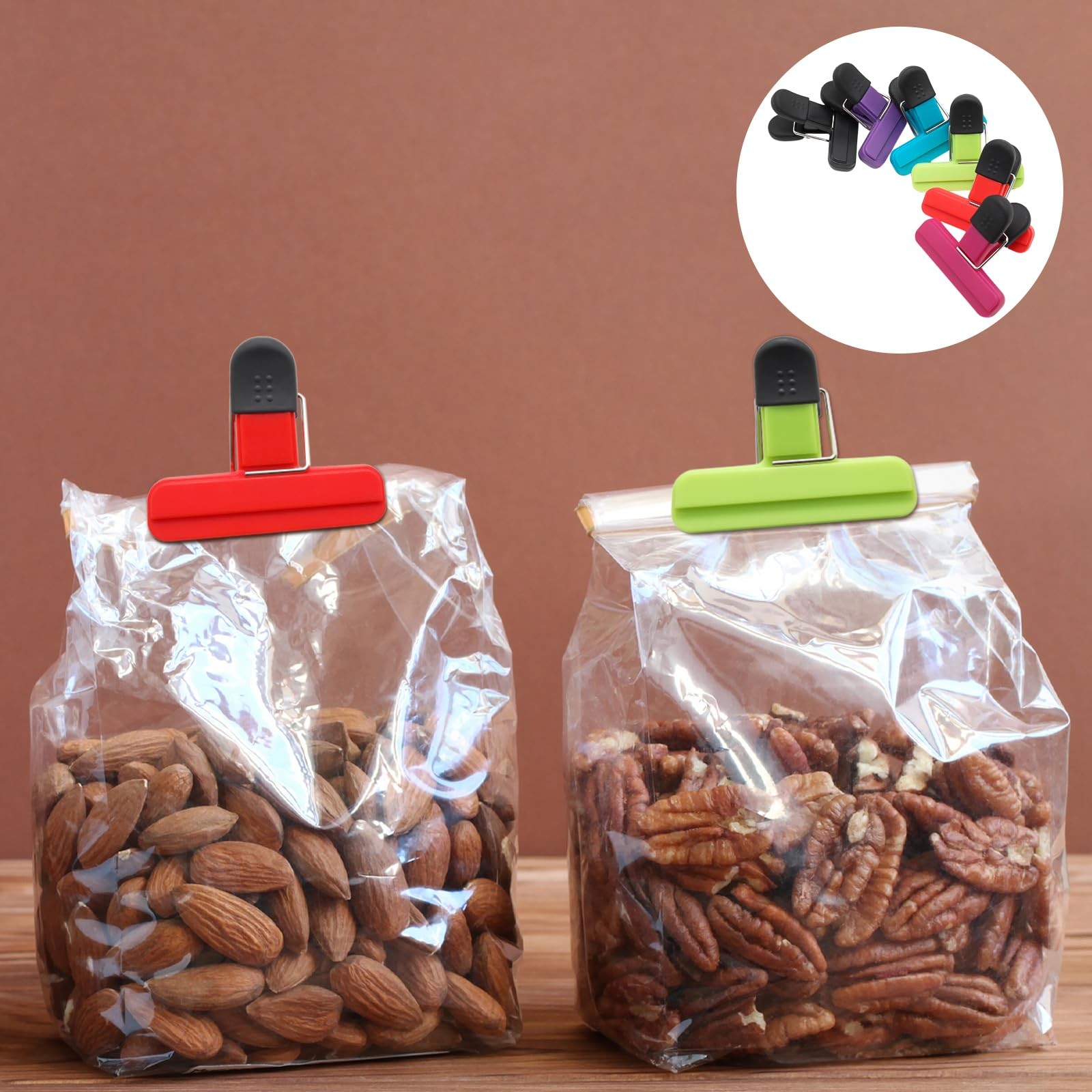 Pocoxll 6 Pack Small Size Bag Clips, 3 x 2.5 Inch 3 x Inch, Color 1