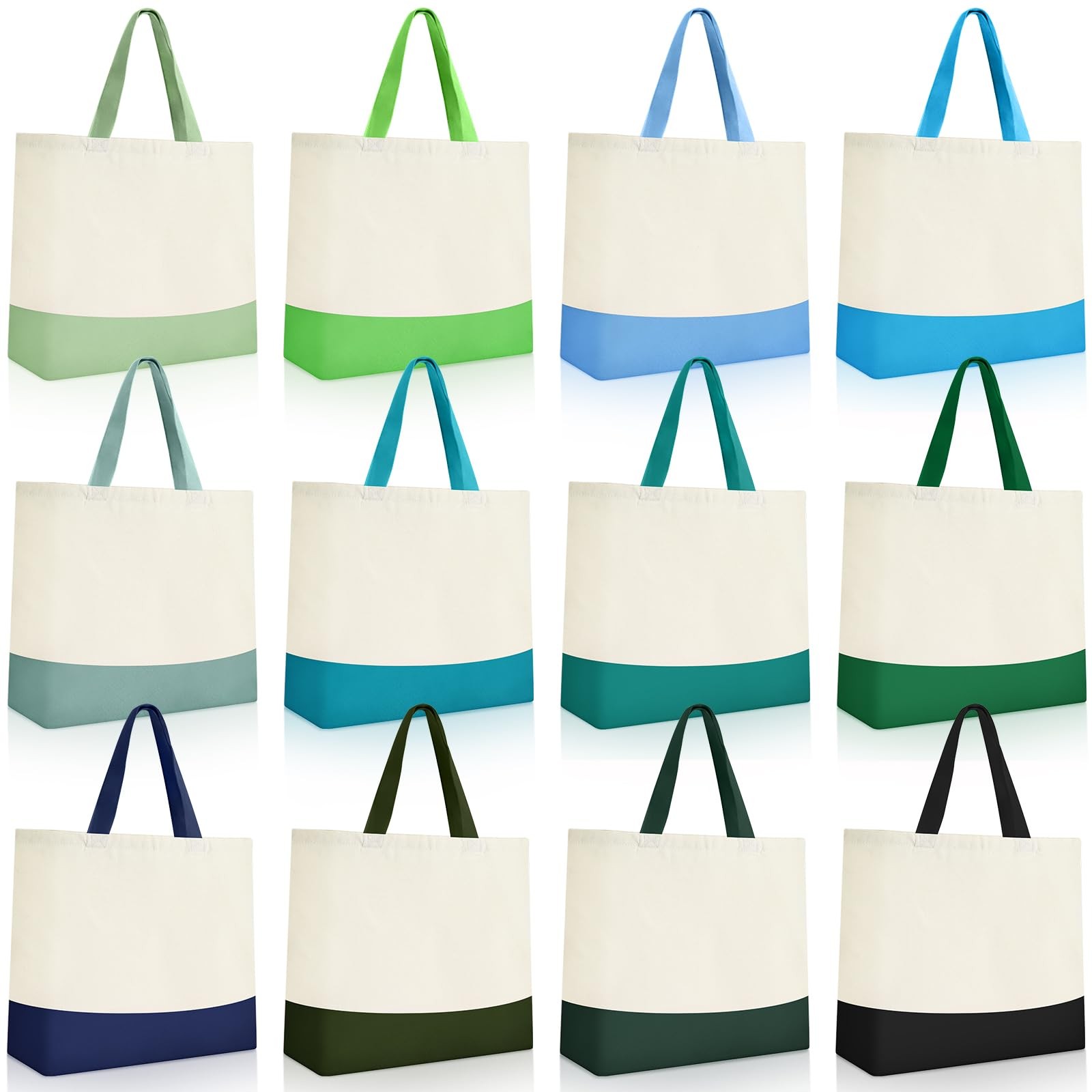 12 Pcs Canvas Tote Bags Bulk 18.5 x 15 Inch Reusable Grocery Shopping Bags To…