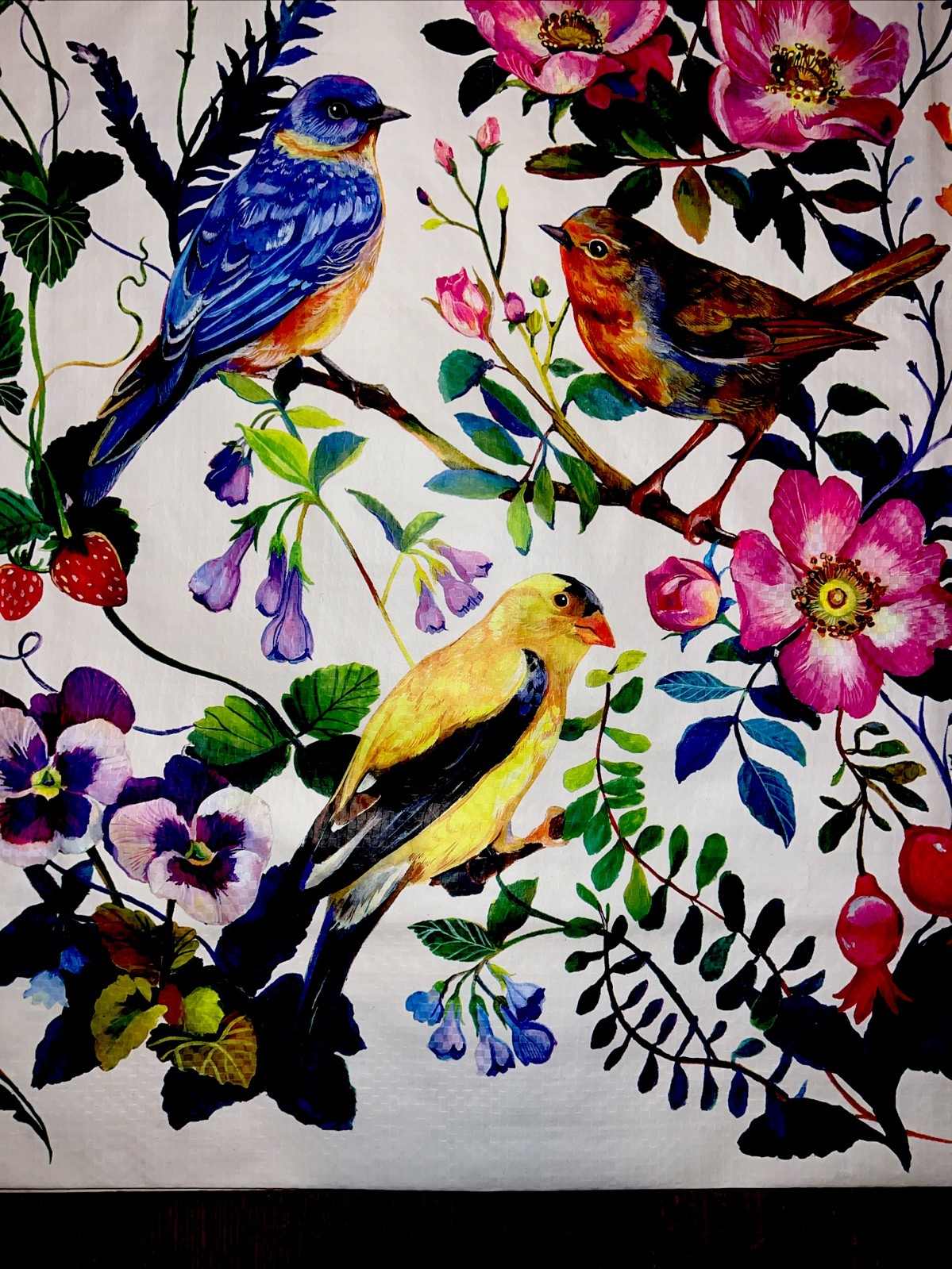 REUSABLE SHOPPING TRAVEL TOTE BAG FLORAL🦋 ECO FRIENDLY TJX BIRDS🌸