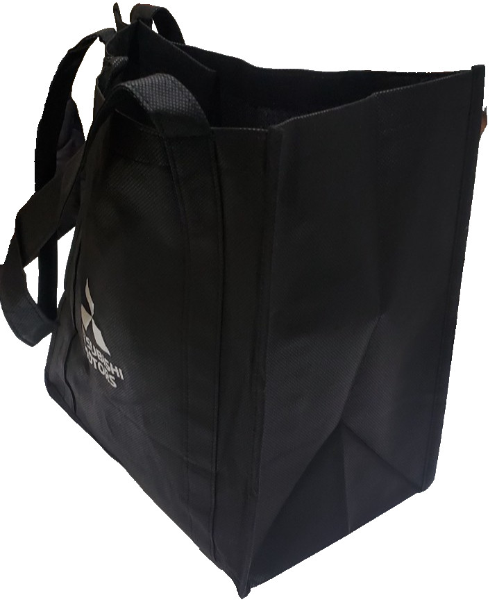 Mitsubishi Motors Dealer Black Promo reusable shopping Bag 12wx7.5″x13h