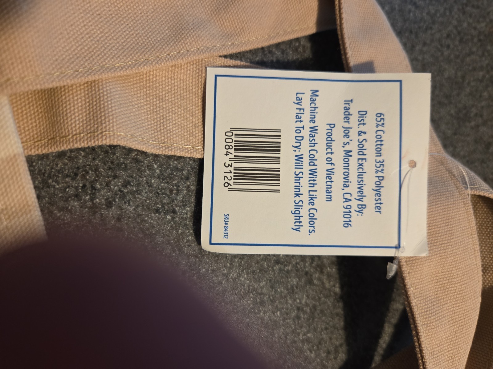 Trader Joes TAN Striped Mini Canvas Tote Bag Rare NWT 2026 Free Gift 🎁Fast Ship