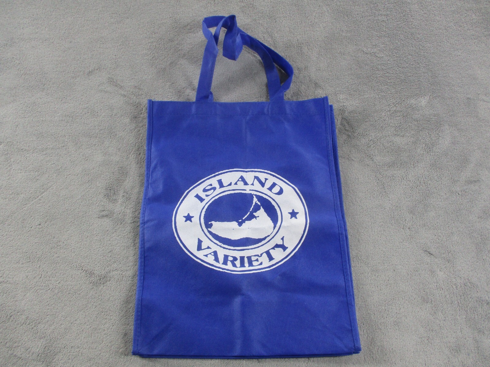 Nantucket Island Variety Tote Bag Blue White Logo Reusuable Shopping Bag EUC
