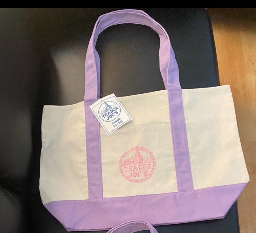 Trader Joe’s Canvas Large Lavender Tote Bag