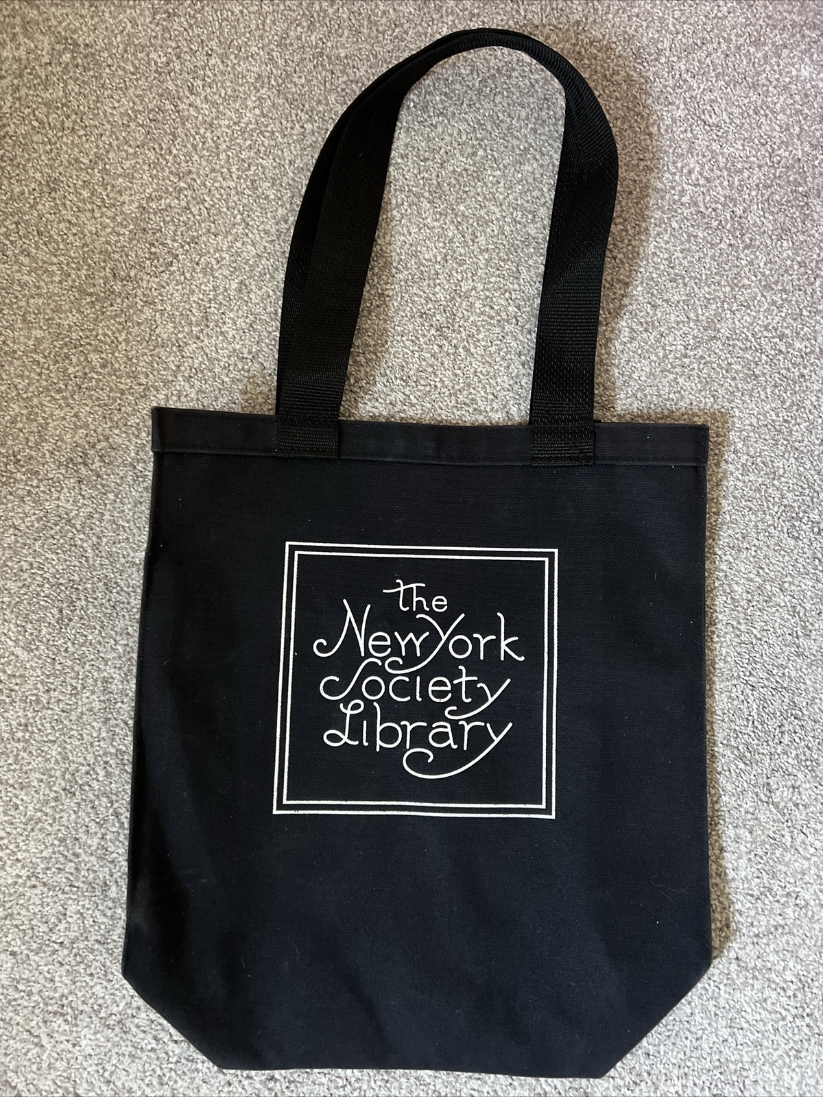 The New York Society Library Tote Bag Black Canvas USA Book Club Purse Shopping