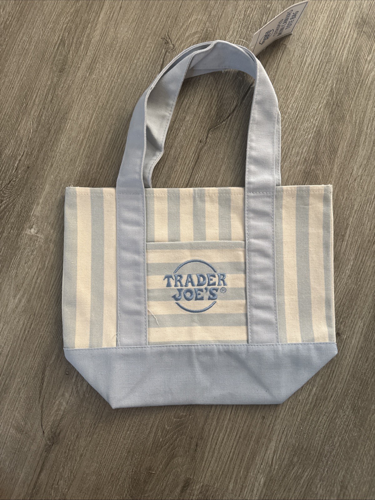 TRADER JOE’S MINI PASTEL STRIPE CANVAS TOTE BAGS PINK BLUE GREEN BEIGE. Limited!