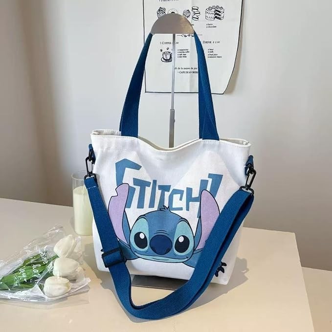 Cute Cartoon Stitch Tote Bag – Kawaii Style Reusable Shoulder Bag – Adorable …
