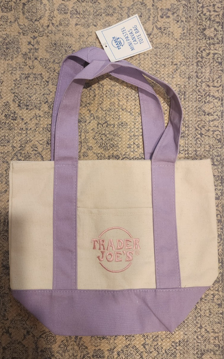 Trader Joe’s 2026 Mini Pastel Canvas Tote Bag Set Of 4 IN HAND READY TO SHIP!!!!