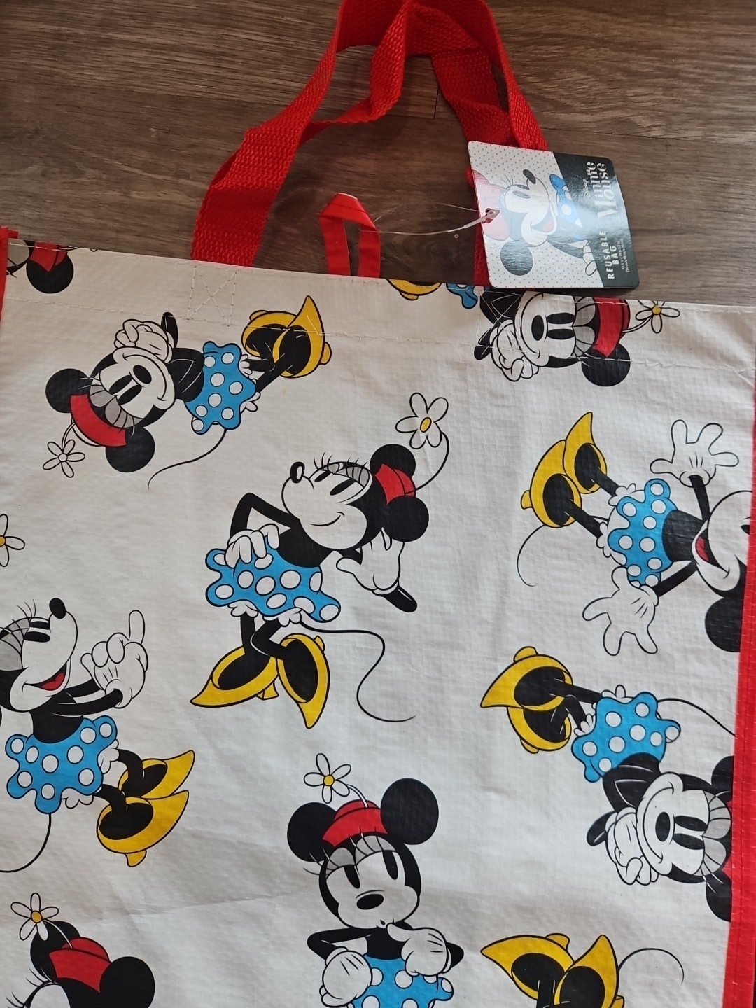 Set Of 2 Disney Reusable Minnie Mouse Bags Tote New Official 13″X19″X8″ Plastic