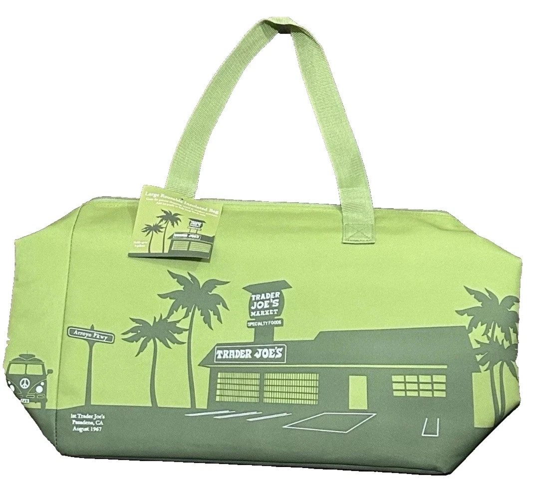 NWT TRADER JOE’S OLIVE GREEN INSULATED REUSABLE LARGE 8 GALLON COOLER BAG